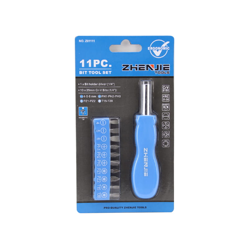 11-delige handgereedschap magnetische bithouder driverset