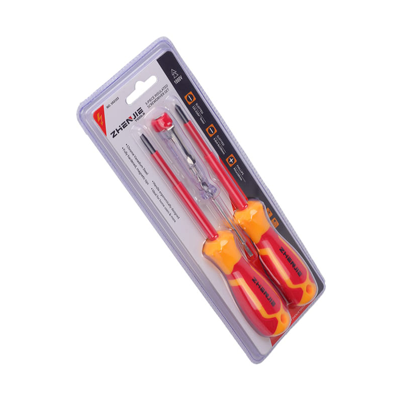 3-delige heavy-duty geïsoleerde schroevendraaiergereedschapsset met PP- en TPR-handvat
