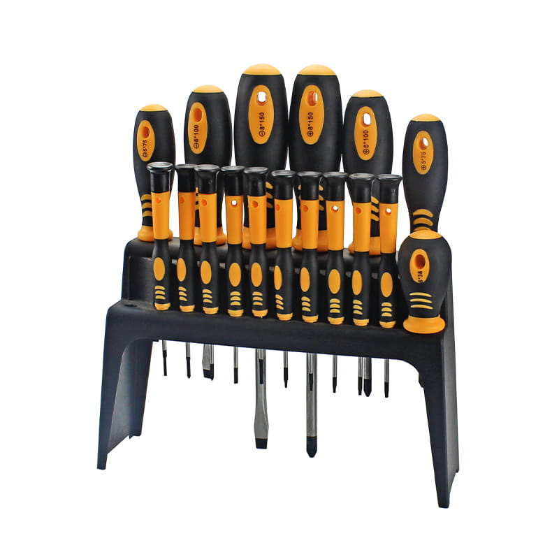 18-delige plastic plank en dubbele blisterverpakking CRV-schroevendraaierset