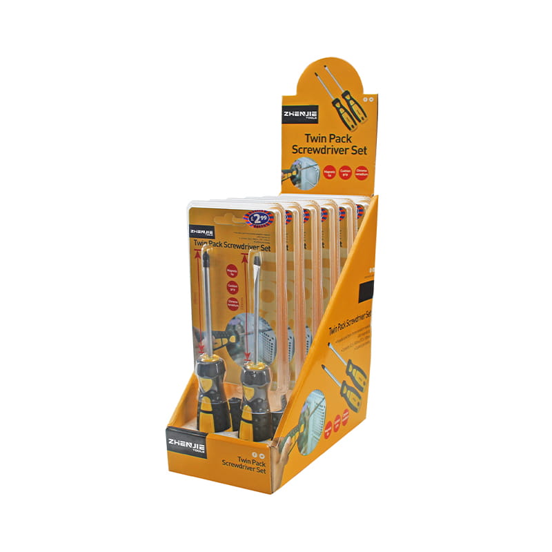 2-delige dubbele blister- en displaydoosverpakking CRV-schroevendraaierset