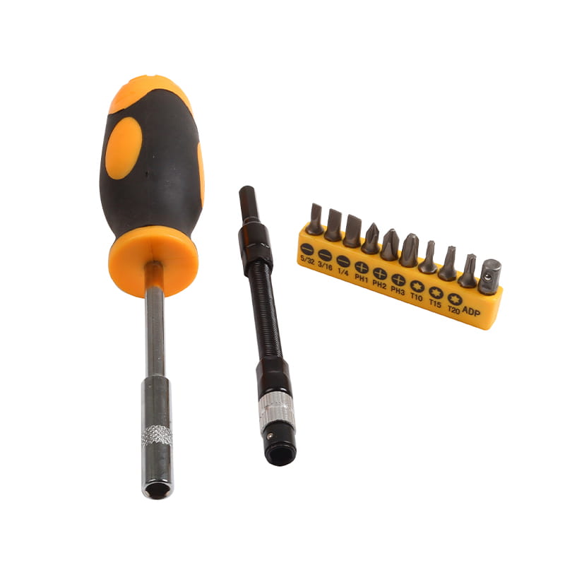 12-delige flexibele buis Phillips Torx CRV-bitset met sleuf