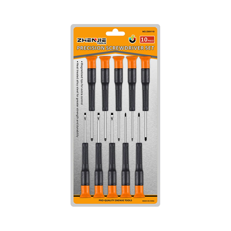 10-delige handgreep Ergonomisch ontworpen Phillips Torx CRV-precisieschroevendraaierset met sleuf